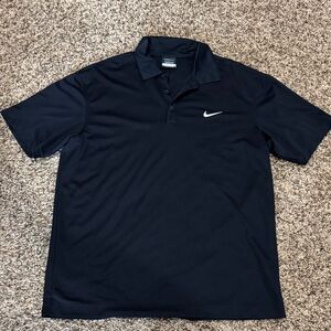 Men's Nike Golf Dri-Fit Black Polo Shirt - Size Large L - Like New!
